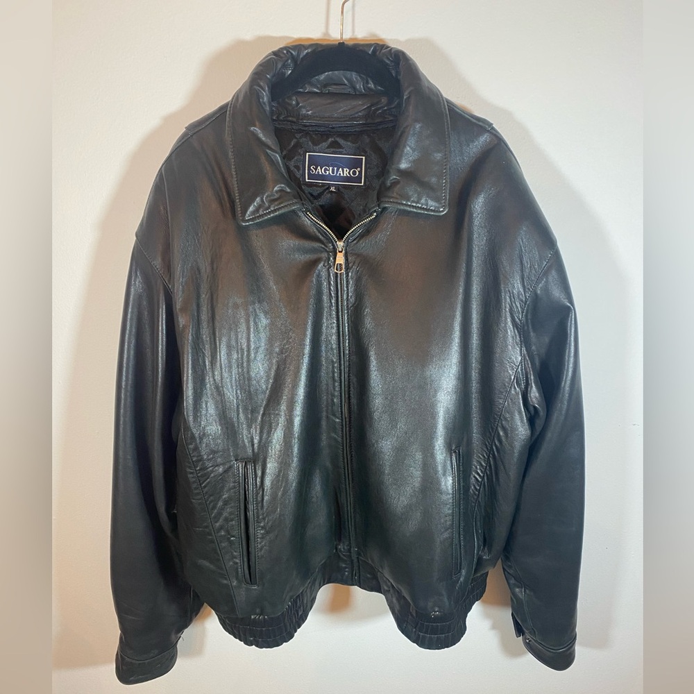 SAGUARO Black Genuine Leather Jacket